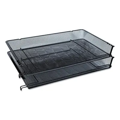 Universal UNV20012 in. x 10.88 in. x 2.5 in. Deluxe Mesh Stacking Side Load Tray - Legal Size Bl