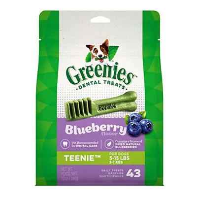 GREENIES TEENIE Natural Dog Dental Care Chews Oral Health Dog Treats Blueberry Flavor oz. Pack (