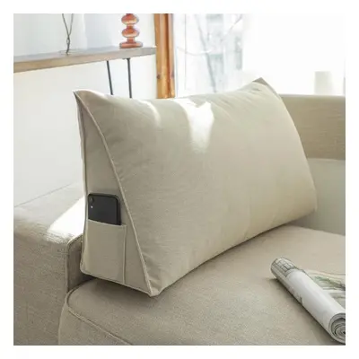 (tan, 100*35*20cm) Large Backrest Living Room Bedside Rectangular Backrest Cushion Queen Pillow 