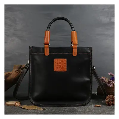 (black) Johnature Genuine Leather Luxury Handbags Women Bags Designer Vintage Natural Cowhide Ca