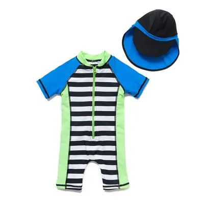 upandfast Kids One Piece Zip Sunsuit with Sun Hat UPF 50+ Sun Protecti