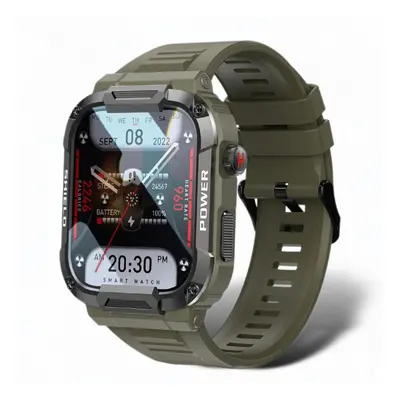 (green, Silica gel) Rugged Military Smart Watch Men For Xiaomi Android Ios Ftiness Watches Ip68 