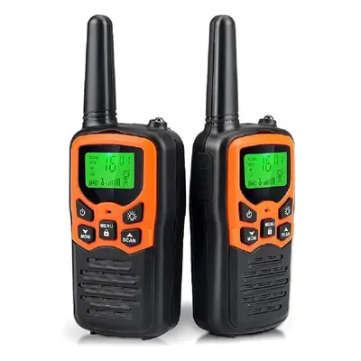 (orange) Pack Long Range Walkie Talkies For Adults With Frs Channels, Family Walkie Talkie With 