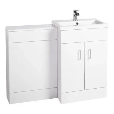 Nes Home Modern Bathroom 500mm Floor Standing White Vanity & Ceramic Basin