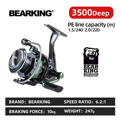 (as the picture, Series) Bearking Brand Hj Series 7bb Stainless Steel Bearing 6.2:1 Fishing Reel