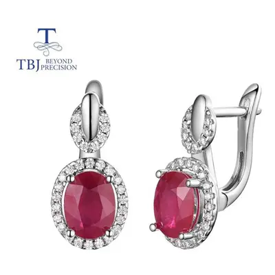 (red) Bolaijewelry,classic Design Africa Ruby Clasp Earring Natural Precious Gemstone Sterling S