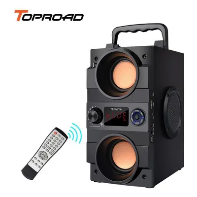 (black) Toproad Bluetooth Speaker 30w Portable Wireless Speakers Big Power Heavy Bass Subwoofer 