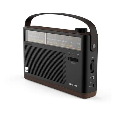 (black) Retro Design Fm/am/sw 3-band Portable Radio Receiver With Built-in Speaker For The Elder