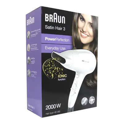 Braun Satin Hair Dryer HD380 Satin Hair Dryer for Styling (HD380)