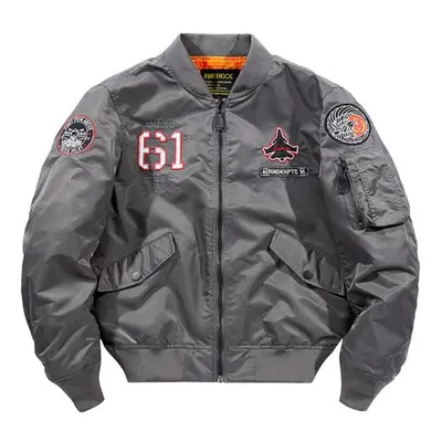 (gray, XL) Men&apos;s Jackets Coats Bomber Jacket Men Pilot Flight Jackets Hip Hop Streetwear Gr