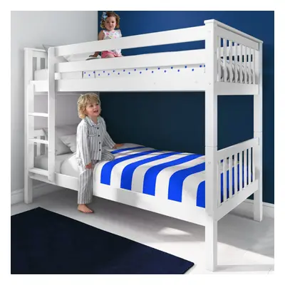 Double Bed Bunk Beds Frame Pine Wood Kids Children Sleeper Bunk Bed Frame White