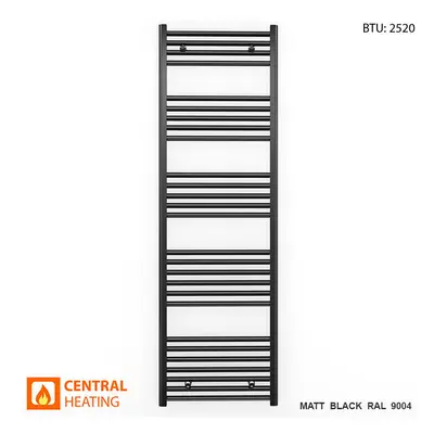 (500 x 1600mm High) Matt Black Bathroom Designer Towel Radiator