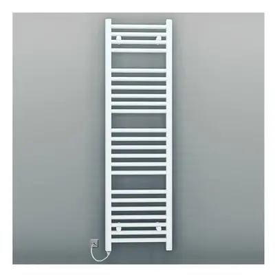 (300 x mm (h), Manual Electric Element) 300mm Wide White Electric Towel Rail Radiator