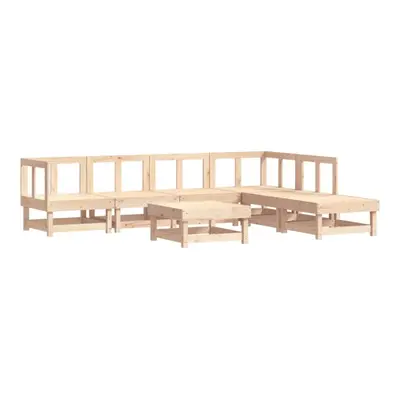 (natural pine) vidaXL Garden Lounge Set Outdoor Modular Sofa Set Piece Solid Wood Pine