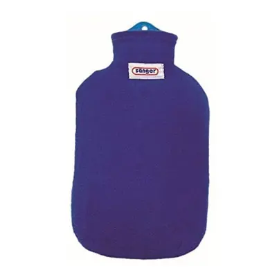 Sanger Litre Hot Water Bottle With Blue Comfortable Removable Fleece Cover