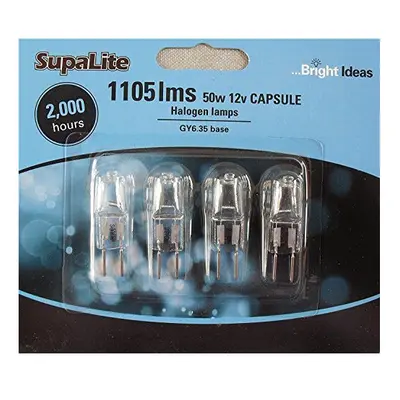 50W Bulb SupaLite Halogen 12v Capsule Lamp Pack Blister GY6.35 50w