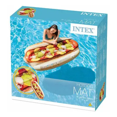 Intex Inflatable Giant Hotdog Mattress Lilo With Handles 180cm x 89cm