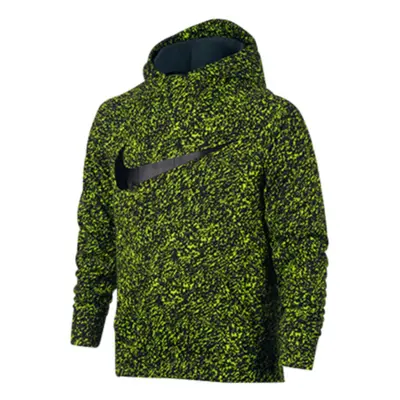 Nike Big Boys' Dri-Fit Therma Pullover Training Hoodie-NeonYellow/Black-Large