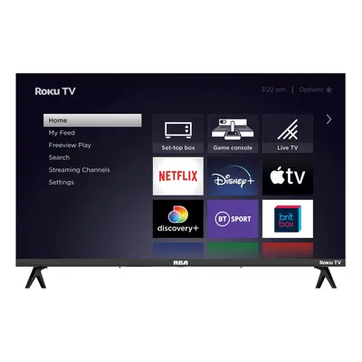 RCA Roku TV 32" Smart TV, RK32HN1 Inch HD TV with Apple TV+ BBC Netflix Freeview, DVB-T2/T Dolby