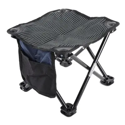 (Black) Outdoor Chair Camping Stool Folding Fishing Chair Conveniently Carry Seat Maximum Weight