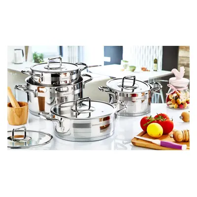 Evimsaray Safir Series 8-piece Stainless Steel Cookware Set