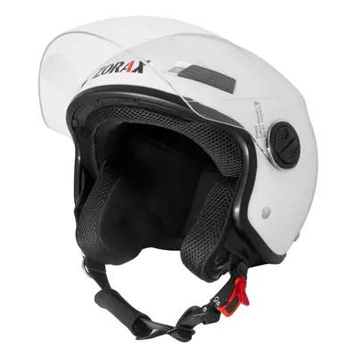 (White, M) ZORAX Motorcycle Helmet Open Face Solid Matt Black Motorbike Crash ECE2206