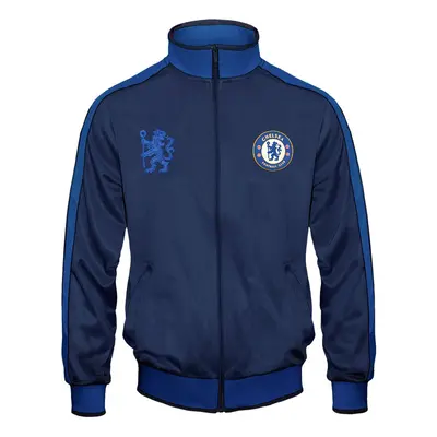 (Navy Blue, Medium) Chelsea FC Official Football Gift Mens Retro Track Top Jacket