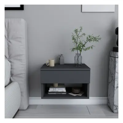 (Anthracite) Jamot Floating Wall Mounted Nightstand Bedside Table