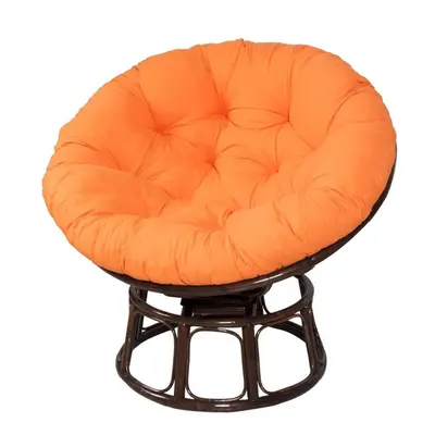 (orange, 100x100cm) 40-inch Papasan Chair Cushion Terrace Cushion Comfortable Hanging Chair Roun