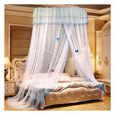 (white, 2.0m (6.6 feet) bed) New Princess Lace Dome Insect Bed Canopy Netting Curtain Elegant Ro