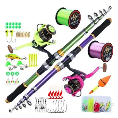 (green, 3.3 m) Sougayilang Fishing Rod Fishing Reel Combos Telescopic Fishing Pole With 11+1bb S