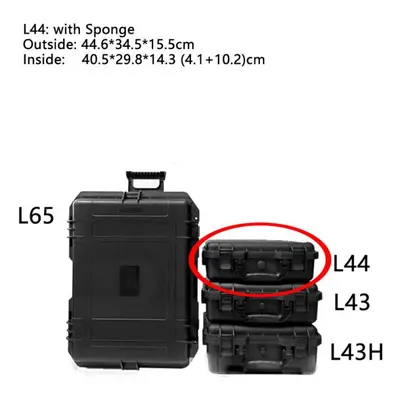 (L44: 44.6*34.5*15.5cm +Sponge) Portable Toolbox Instrument Equipment Storage Hard Box Protectiv