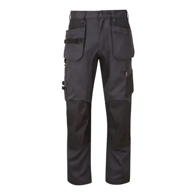 (34, Regular 30") X Motion Stretch Work Trousers Grey/Black