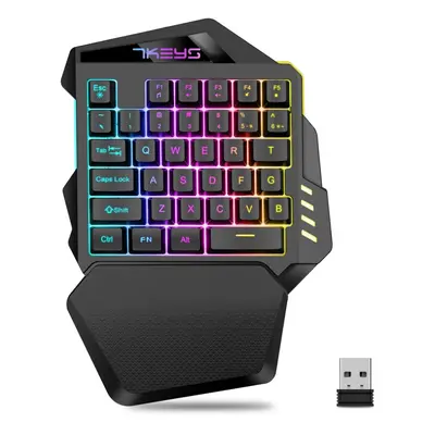 One Hand Mechanical Wireless Gaming Keyboard RGB Backlit Portable Mini Keyboard Game Controller 