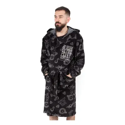 (L) Peaky Blinders Dressing Gown Men Adults Garrison Tailor Black Pjs Robe