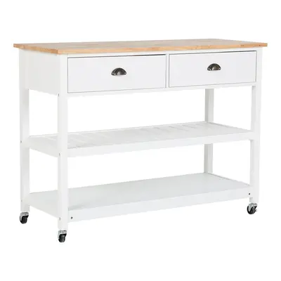 Kitchen Trolley NAVARINO Wood White