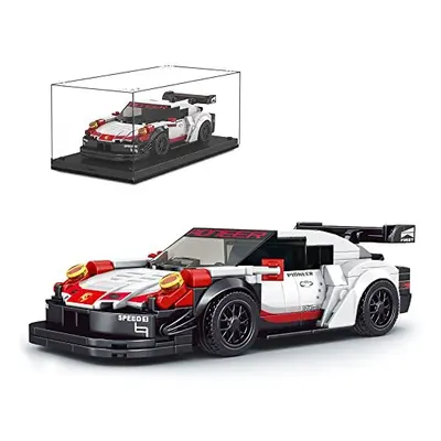 Speed Champion Racing Car Building Kit with Acrylic Display Case, Super Car Building Blocks Cons