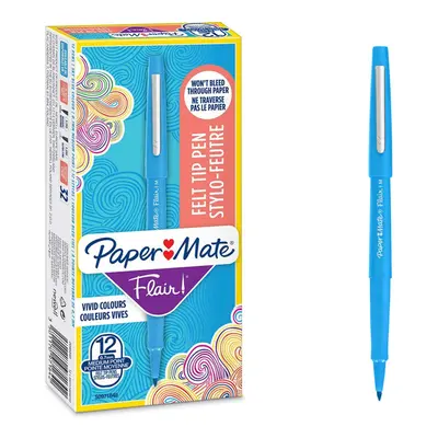 Flair Felt Tip Pens | Medium Point (0.7mm) | Sky Blue | Count