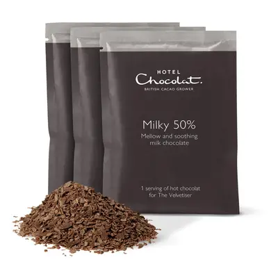 Milky 50% Hot Chocolate Sachets - Luxury Chocolate Flakes - Pack of Single-Serve Sachets, 700g -