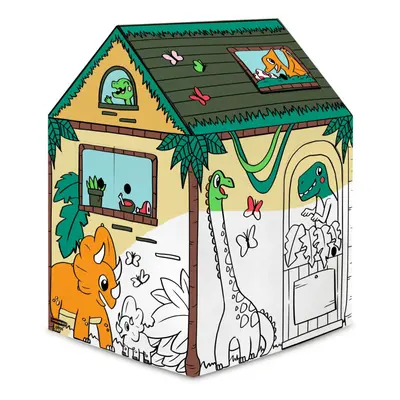 Bankers Box at Play Color in Dinosaur Playhouse Cardboard Playhouse and Life Size Craft Activity