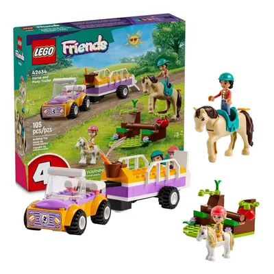 LEGO Friends Horse and Pony Trailer Playset Building Toy for Kids Creative Play Gift with Liann 