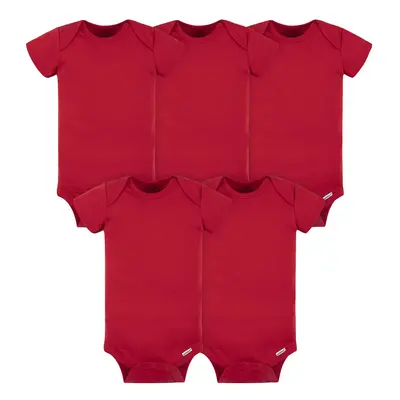 Gerber Baby 5-Pack Solid Onesies Bodysuits Red Months