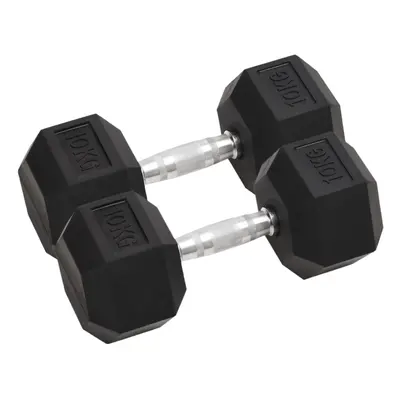 (2x kg) vidaXL Dumbbell Cast Iron Hex Dumbbell Free Weight Plate Fitness Multi Models