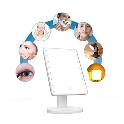 (White) Makeup Light Mirror Charminer LEDs Touch Light Illuminated Cosmetic Desktop Vanity Mirro