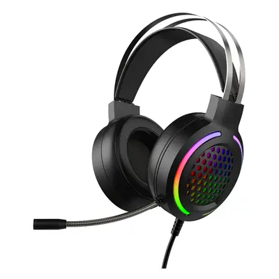 (Black, 7.1 channel + USB) Wired Gaming Headphone 7.1 Channel 50mm Driver USB Wired LED Light Ho