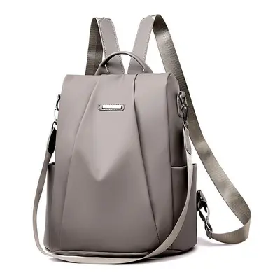 (Grey) Anti-Theft Oxford Cloth Backpack Men Backpack Women Backpack Travel Bag Mochila