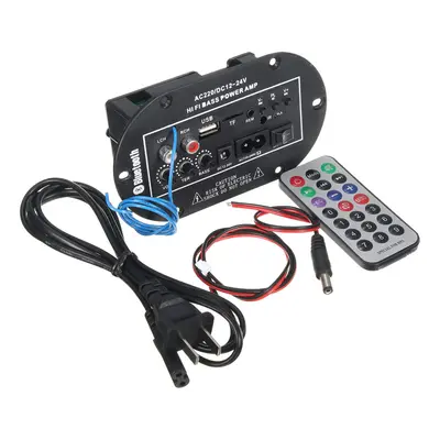 AC 220V/DC 12V/24V 50W Car Bluetooth Subwoofer Hi-Fi Bass Amplifier Board Audio TF USB with Remo