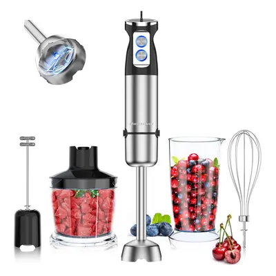 (Black) Watt Hand Blender, 24-speed Adjustable Handheld Immersion Blender with Turbo Mode, Baby 