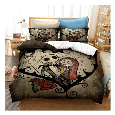 (2, Super King) Nightmare on Christmas Eve Bedding Set Valentine's Day Piece Pillowcase Comforte