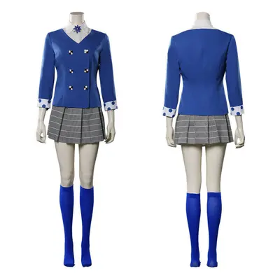 (Blue, XS) Heath The Musical Veronica Sawyer Uniform Cosplay Costume Halloween Costume